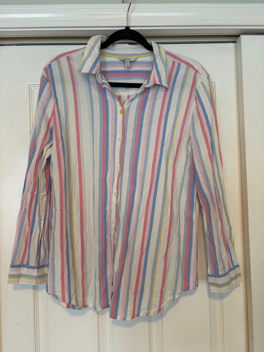Joules Pastel Multicolor Vertical Stripe Button-Down Shirt